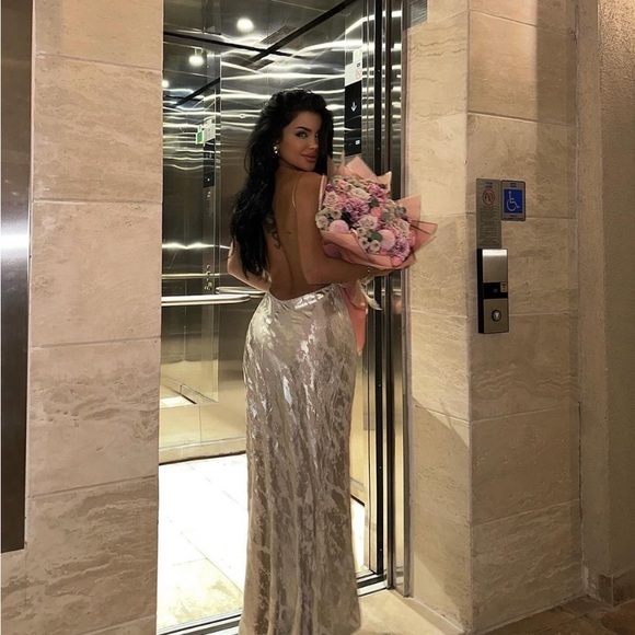 RARE METALLIC PRINT SLIP DRESS - Picture 13 of 17